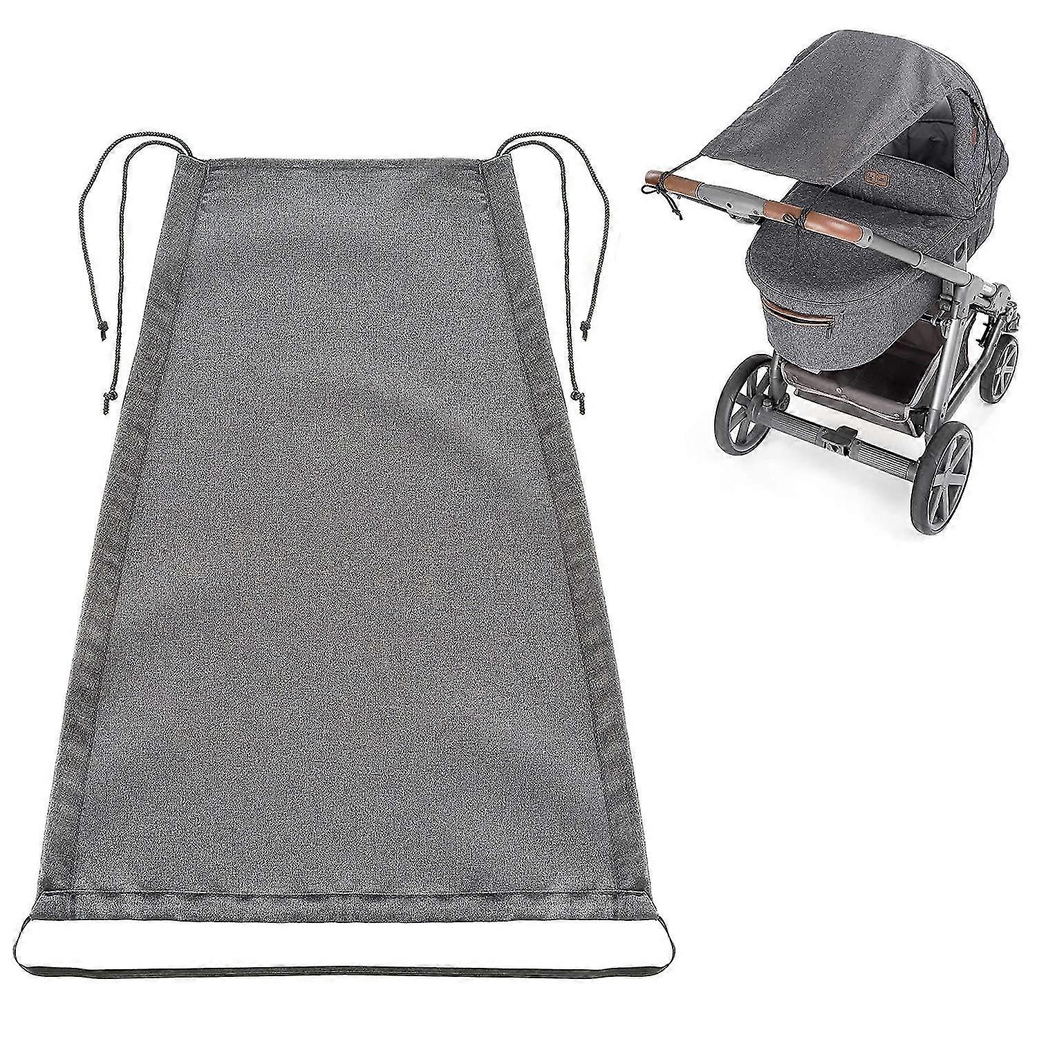 Universal Awning For Prams, Baby Baths - Tear-resistant Sun Protection With Uv Protection Coating 50+ And Roller Blind Function - Melange Grey