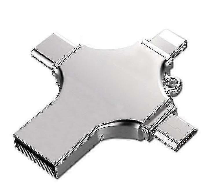 4 In 1 Usb Flash Drive Compatible With Iphone, Micro Usb & Type C Devices