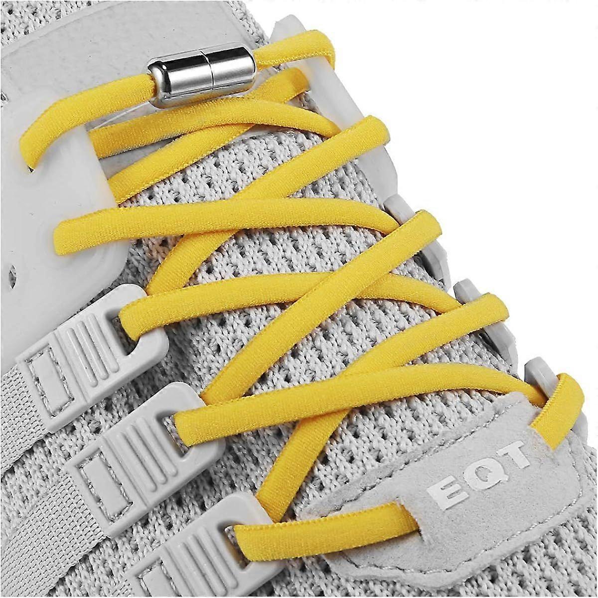 SBSGV Yellow Elastic No Tie Shoe Laces For Adults,Kids,Elderly,System With Elastic Shoe Laces(5 Pairs )