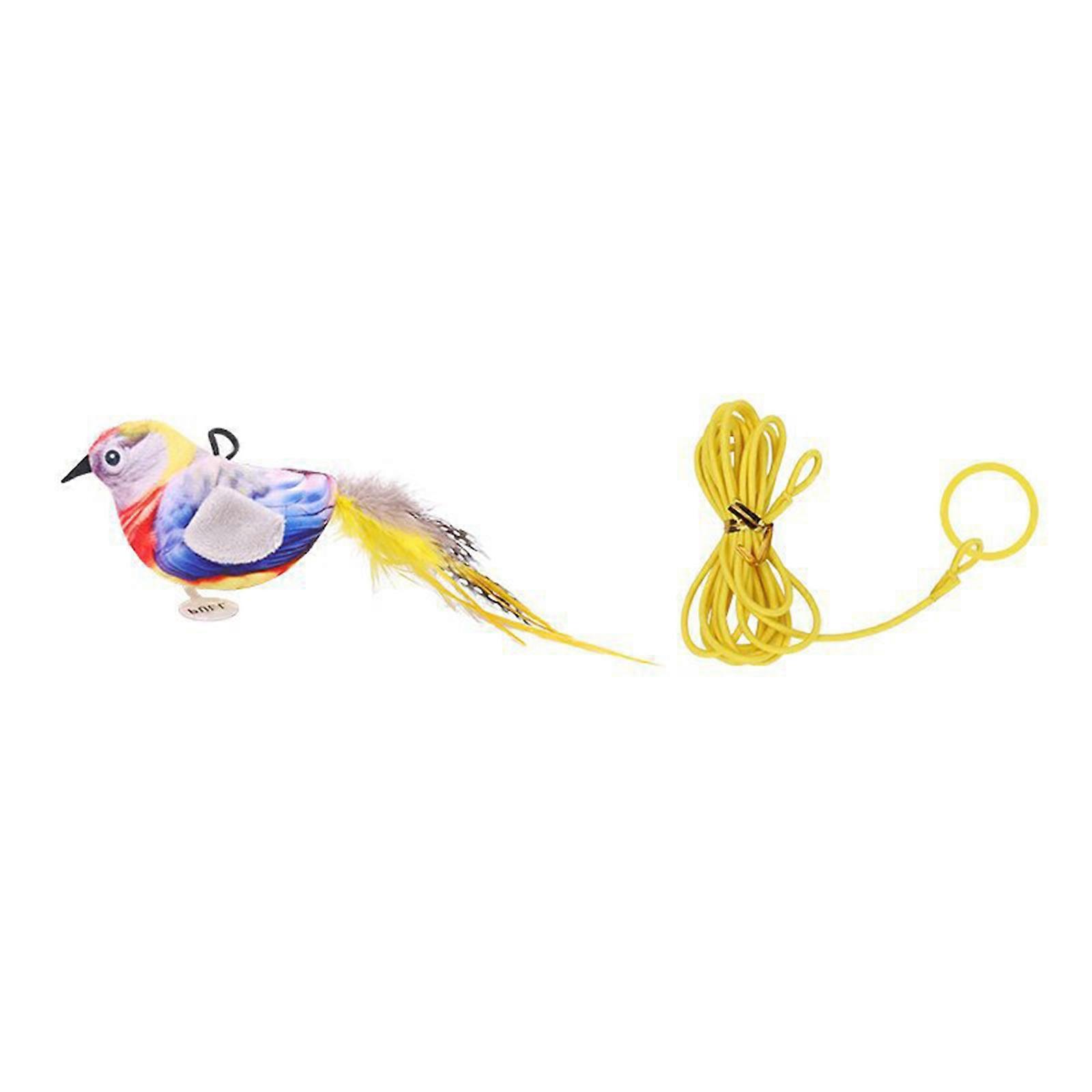 Cats Teaser Toy Squeaky Bird with Life Like Bird Sound Feathered Catmint Toy Bird for Indoor Cats Enrichment Playsets