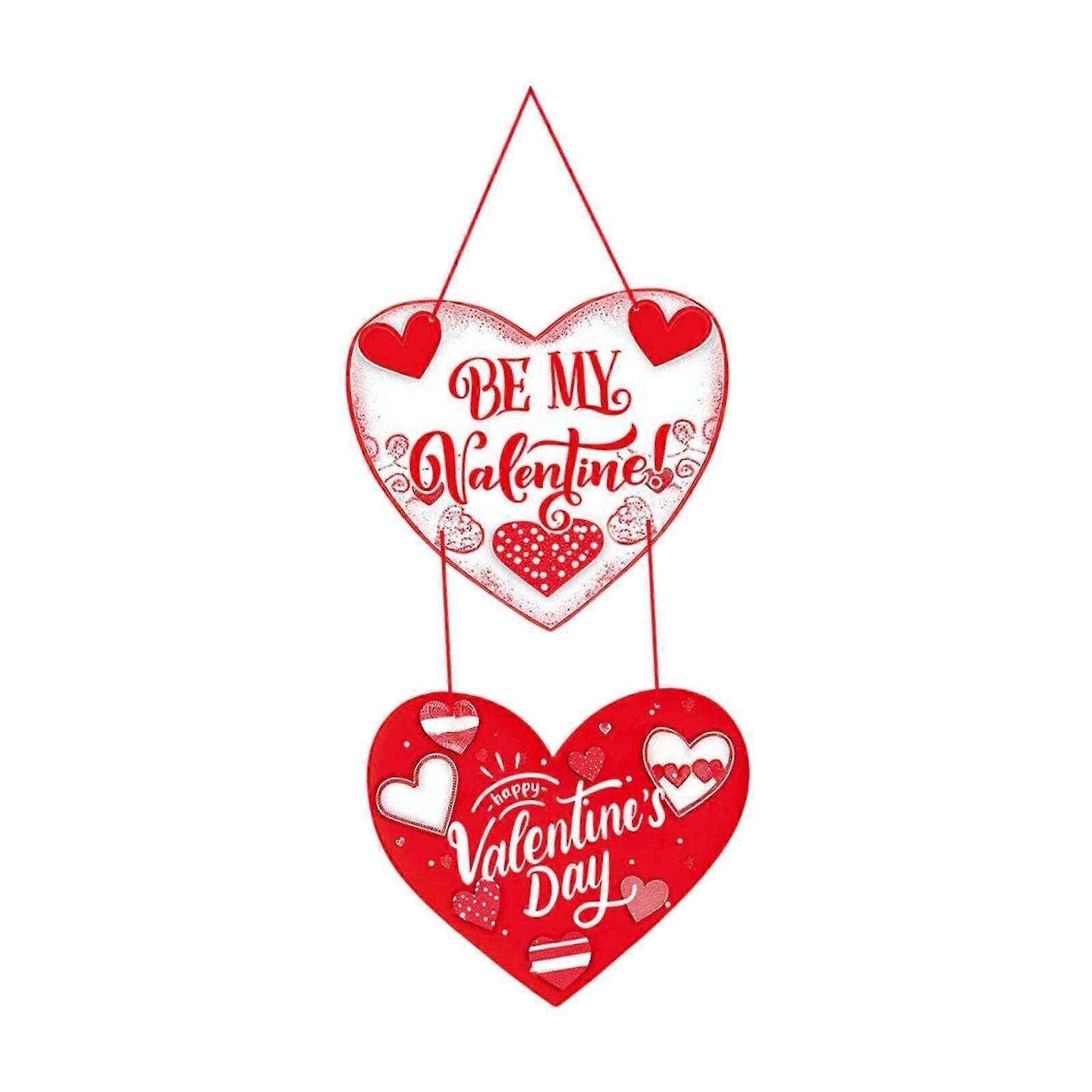 Happy Valentine's Day Signe Suspendu Coeur de Mariage Pour Ferme, Fenêtre, Bureau Style A