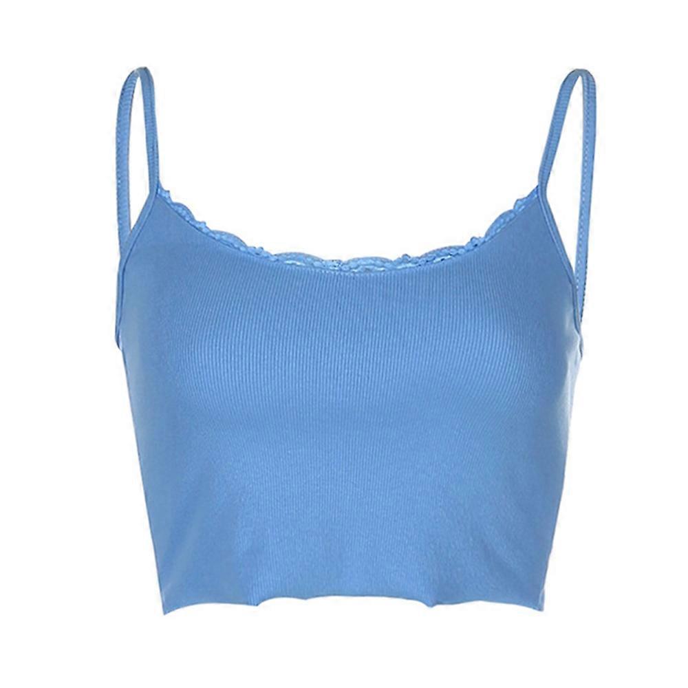 Slim-Fit Halter Knitted Vest, Solid Color with Thread Collar