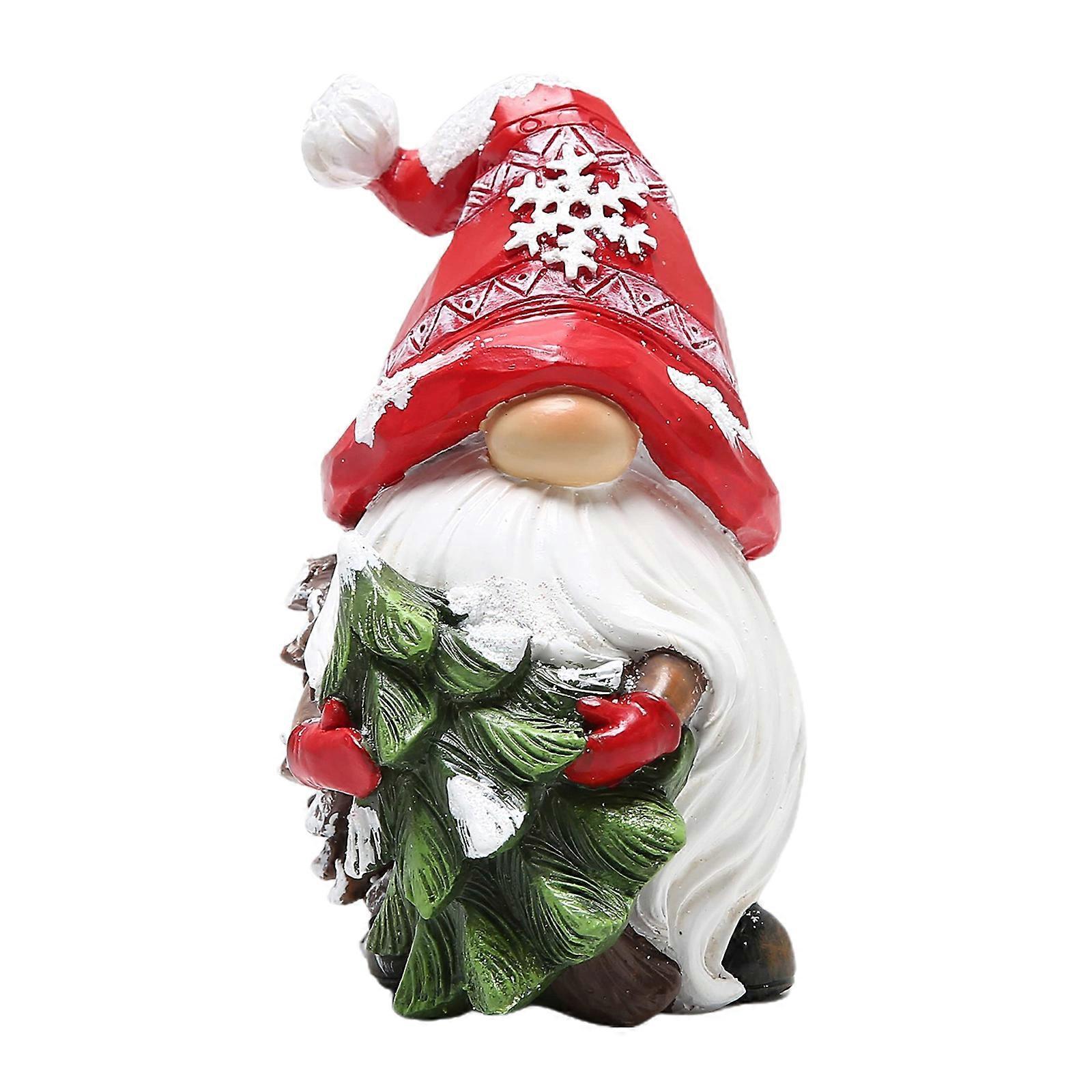 Christmas Gnome Figurine Decorative Elf Ornament Art Statue Supplies for New Year Wedding Birthday Party Decor