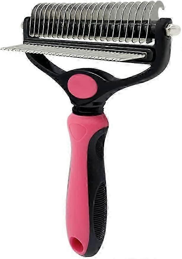 2024Grooming Detangling Comb Tool Kit 2 in 1 Double Sided Blade Rake Pet Rake and Massage Combs