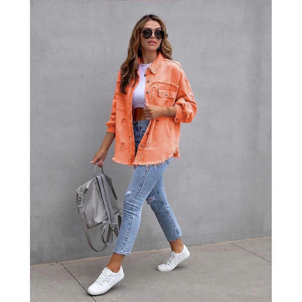 Women's Autumn and Winter Denim Jacket Women's Long-sleeved Casual Lapel Top