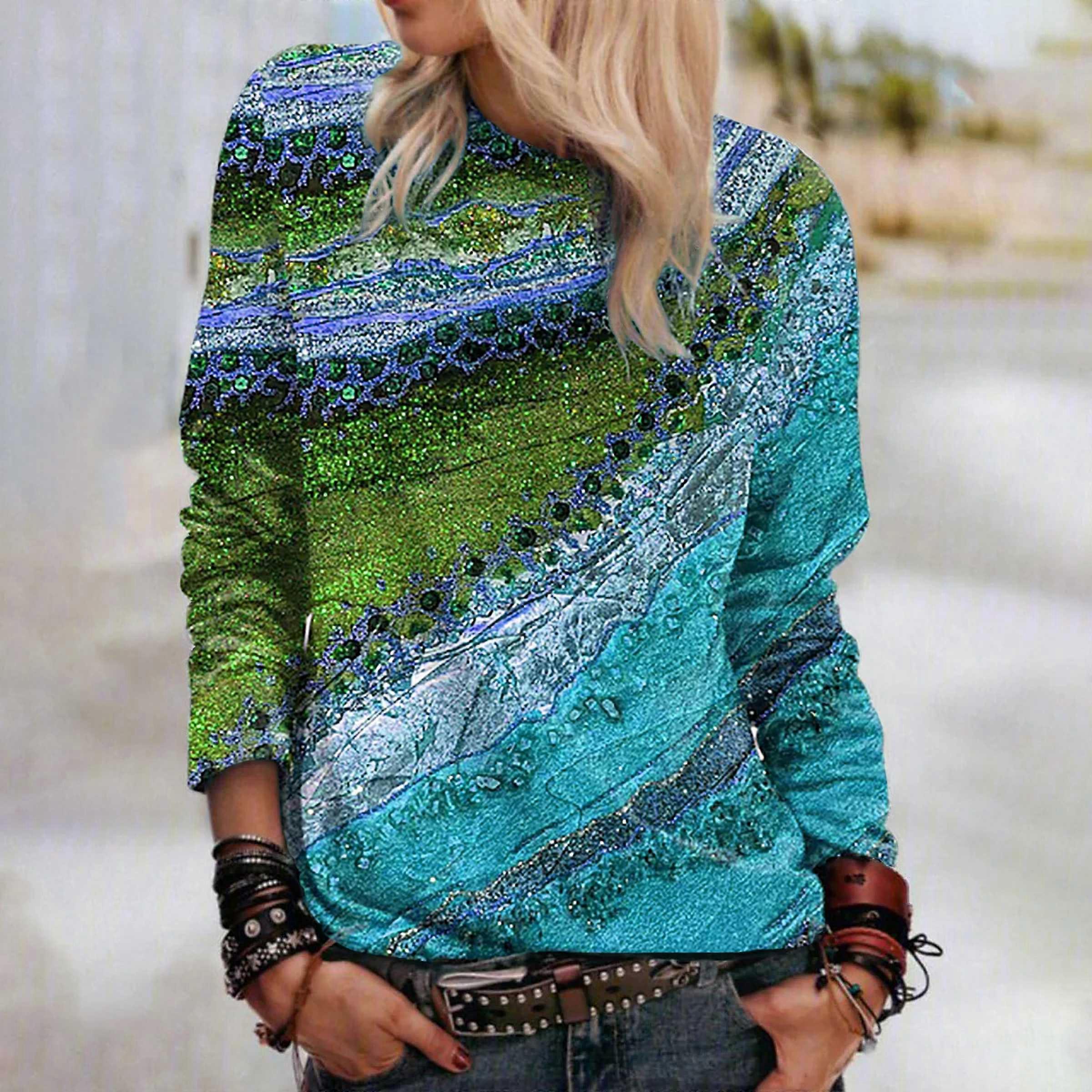 Damskie jesienne topy Luźny kot pięć bogactwa wzór nadruk przyczynowy koszulka z długim rękawem najlepsza bluzka