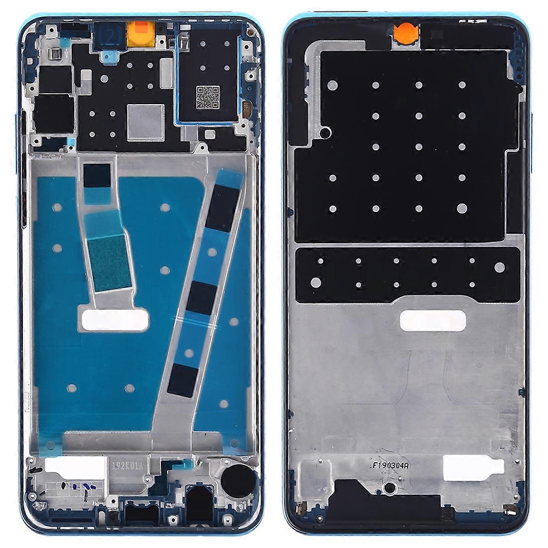 Front Housing LCD Frame Bezel Plate with Side Keys for Huawei P30 Lite(Blue)