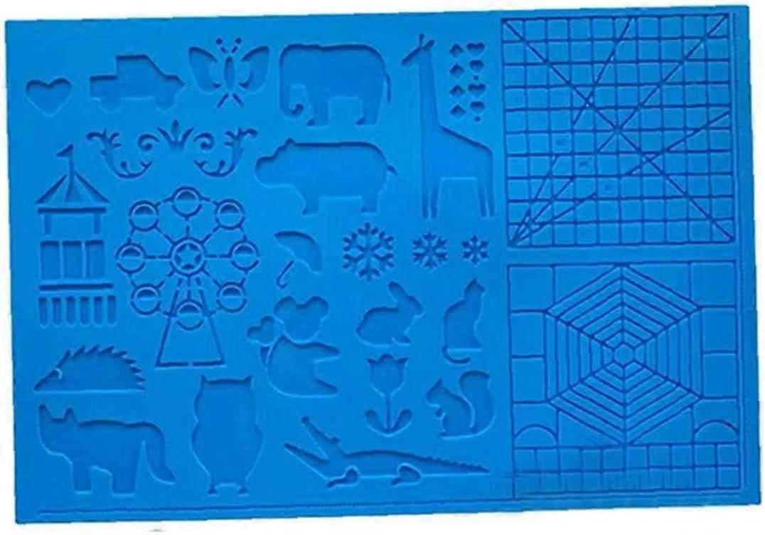 Model for 3D pen, 3D printing pen model, large mat (41.5 x 27.5 cm) with animal pattern useful for beginners, children and 3D artists, with 2 stable f