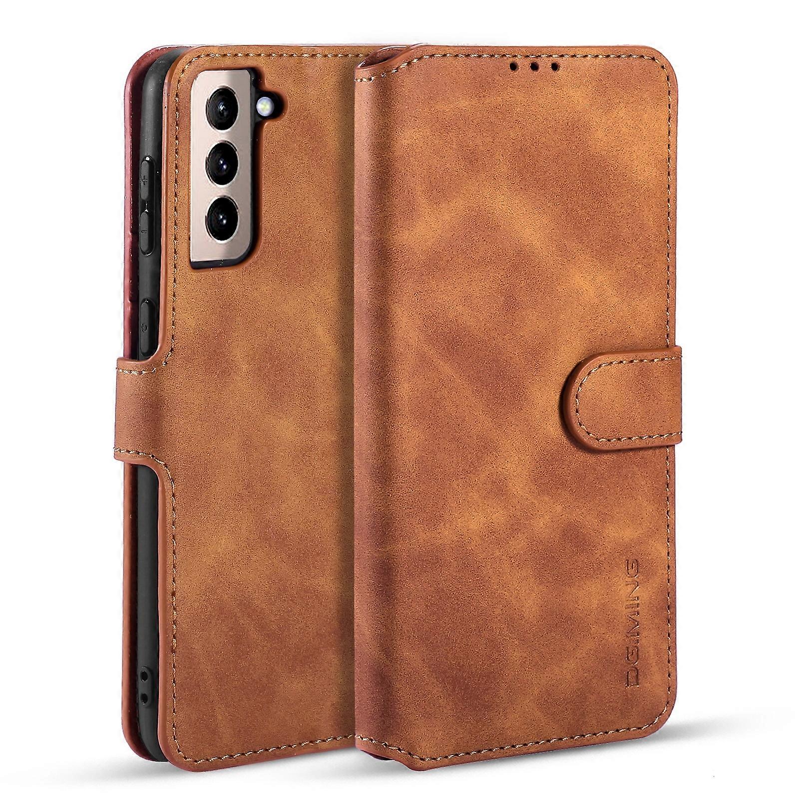 For Samsung Galaxy S21 5G DG.MING Retro Oil Side Horizontal Flip Case with Holder & Card Slots & Wallet