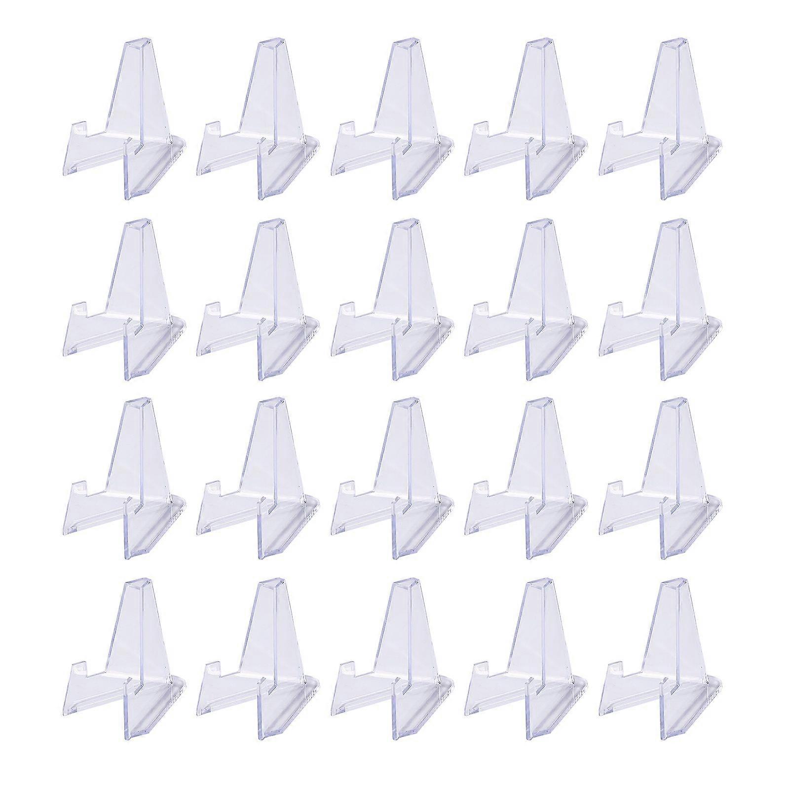 Qinghai 20Pcs Card Display Stands Sports Card Holders Stable Triangular Structure Compact Portable Transparent Baseball Card Stands