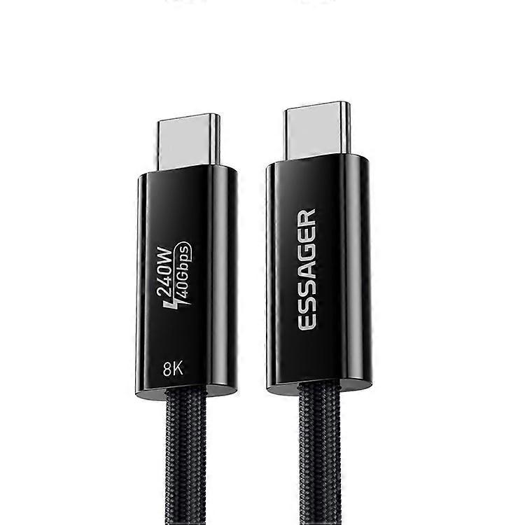 ESSAGER 1m Thunderbolt 4.0 Cable 240W Fast Charging 8K 60Hz HD Video Type-C to Type-C Nylon Cord