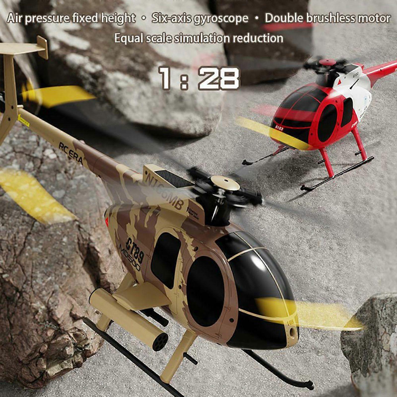 Remote Control Helicopter, 2.4G 4CH UAV 1:28 Fixed Height Single Blade Flybarless Remote Control Helicopter RTF with Optical Flow Localization 2 Batte