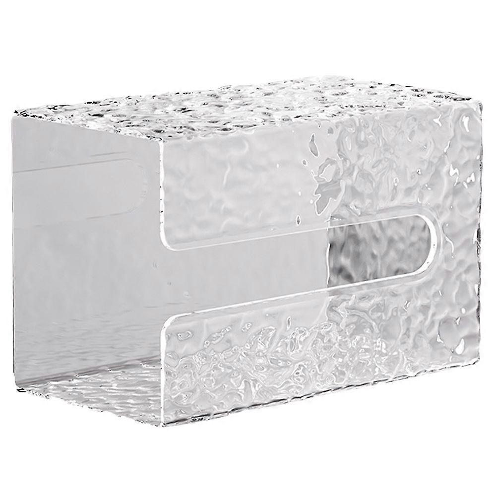 Tissue Dispenser Box Punch-free Rectangular Clear Wall Tissue Storage Case
