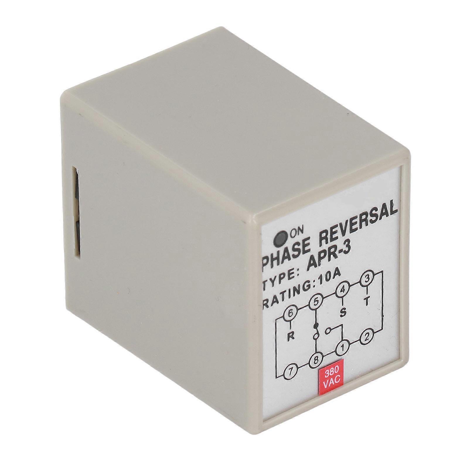 CKCTELAY Phase Sequence Relay Loss Reverse Protection Controller for Motor 10A APR‑3AC380V