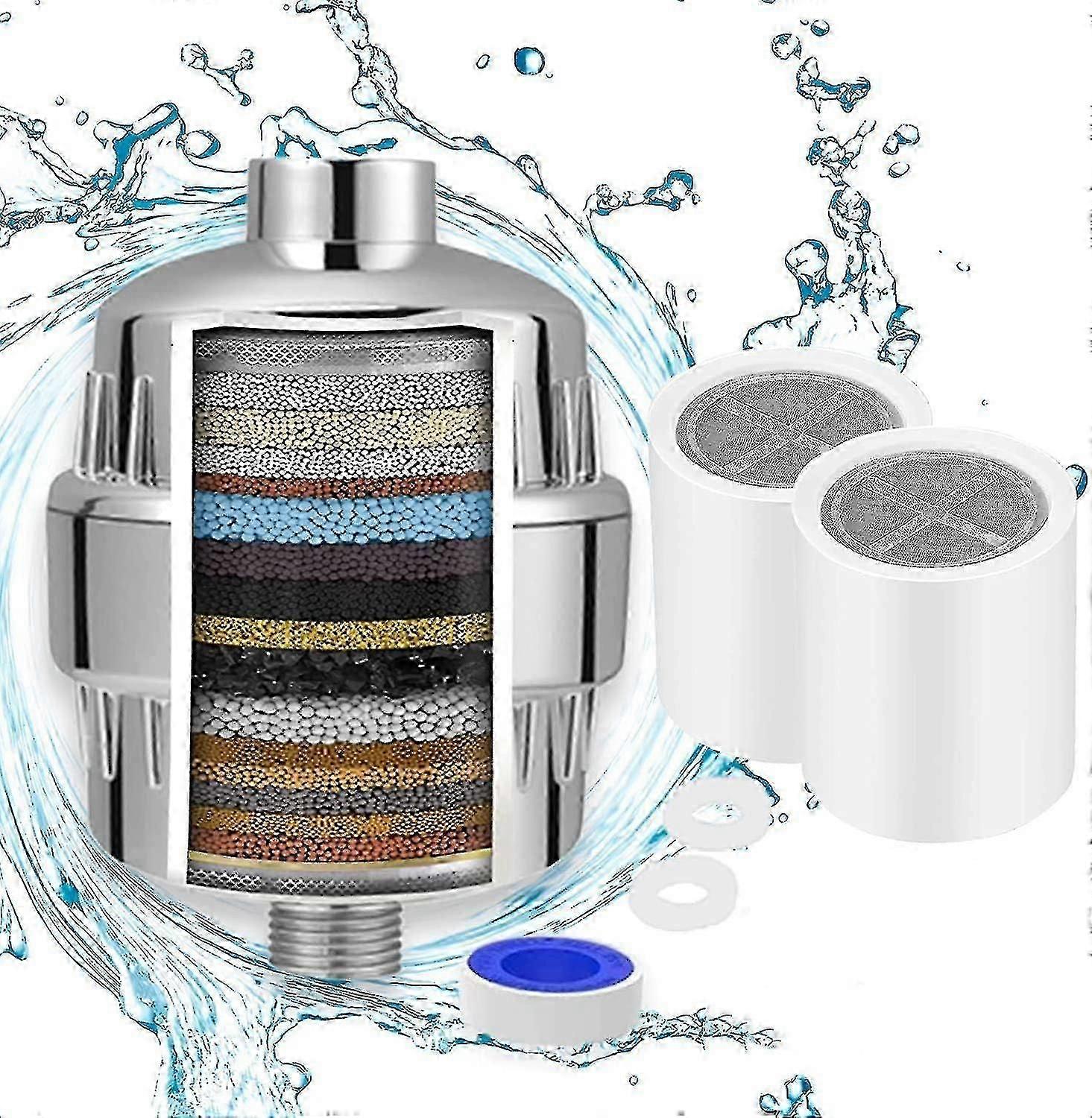 Anti-limescale Shower Filter, Shower Filter, Vitamin C Shower Filter, Shower Head Filter With 2 Cartridges, Shower Water Filter To Eliminate Chlorine