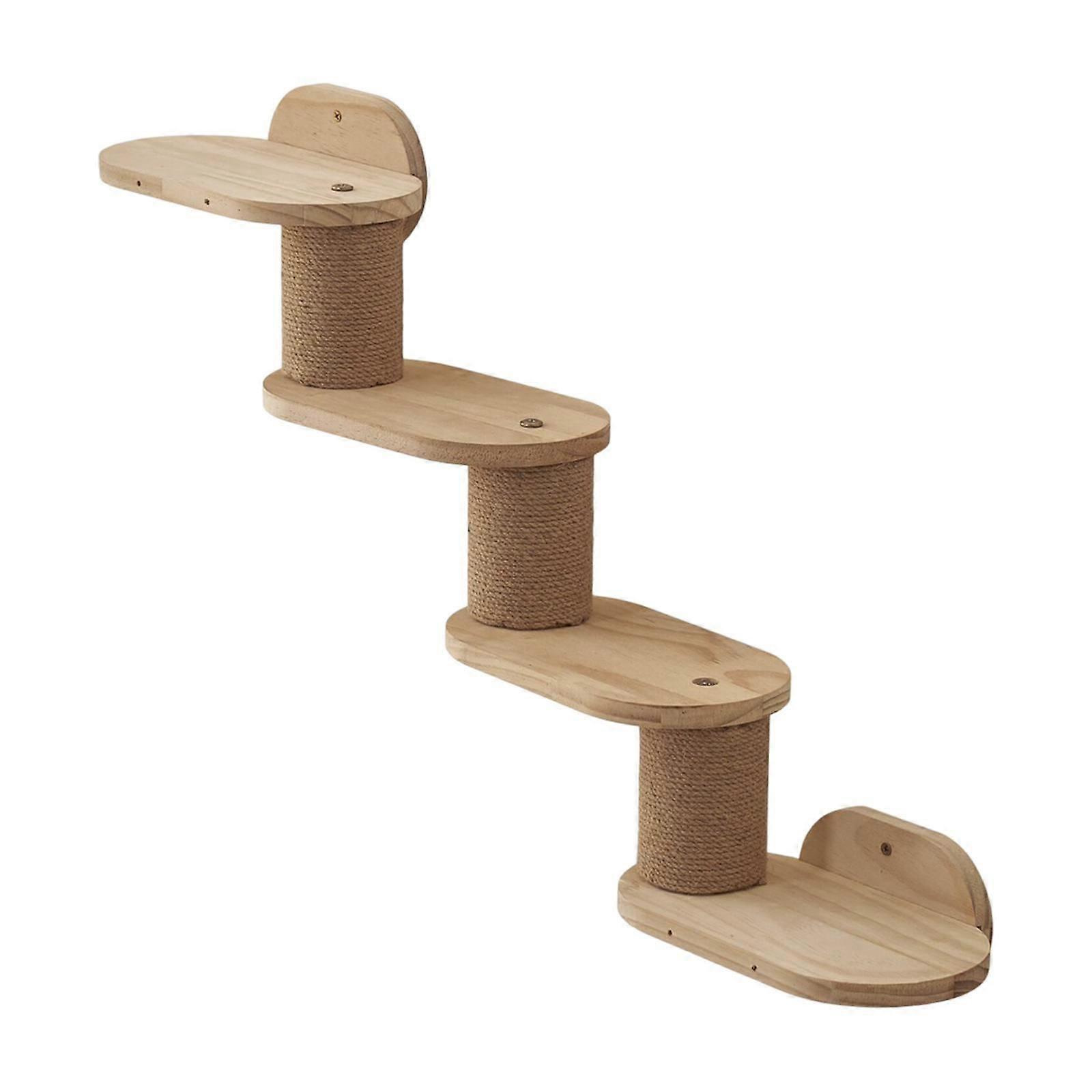 Cat Wall Shelves 4 Steps Wooden Cat Wall Steps for Scratching Climbing Playing