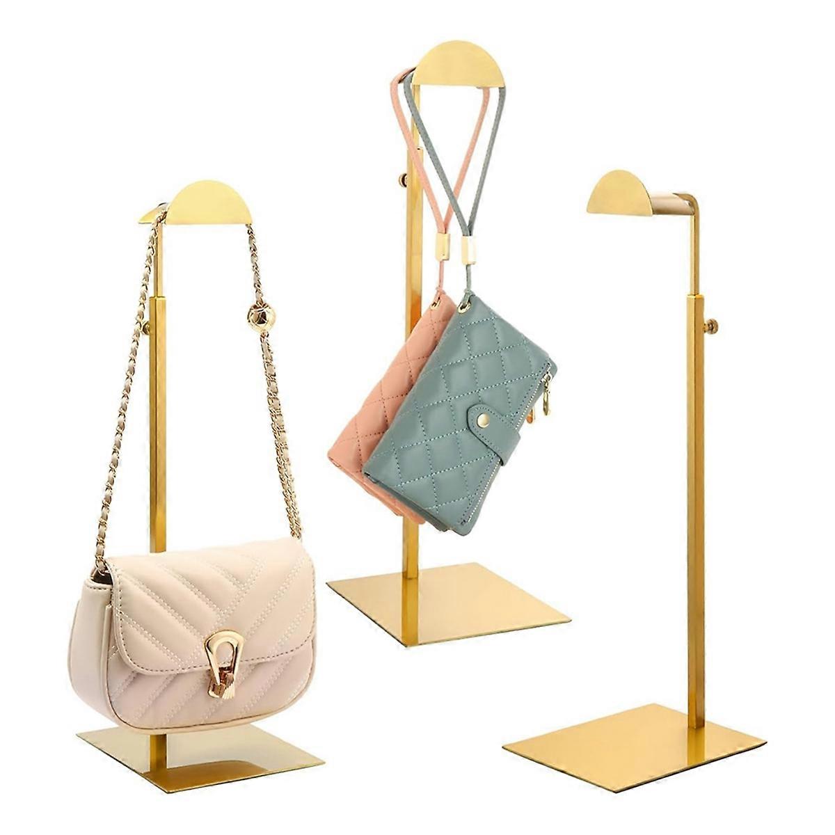 Geldbörse Display Ständer, 3er Pack Geldbörse Display Rack Edelstahl Handtasche Display Ständer Verstellbar Er