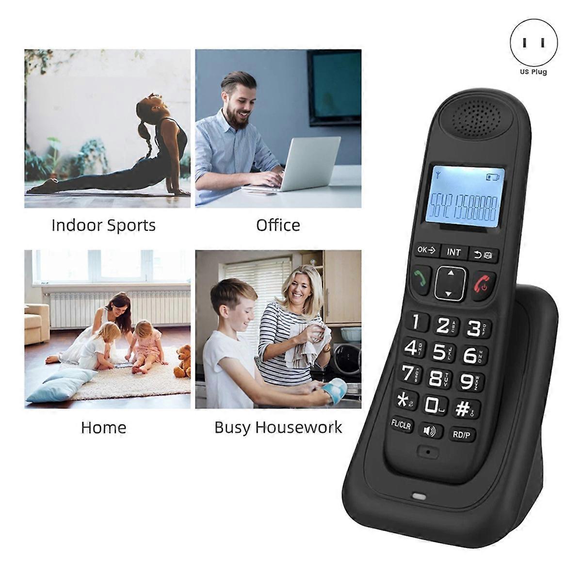 2X Expandable Cordless Handheld Telephone Digital Cordless Telephone Supports 5 Handsets 16 Languag