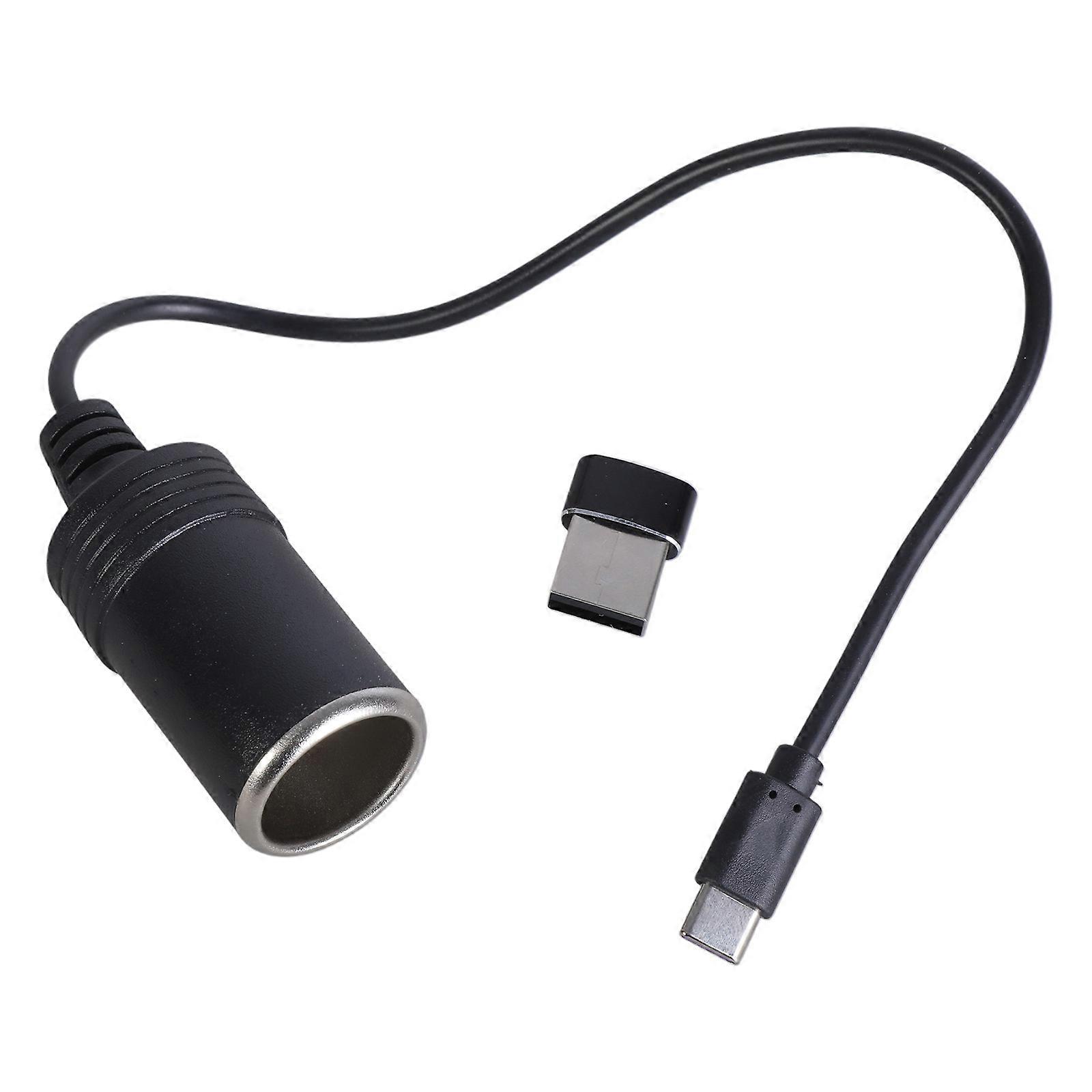 USB Type C Male to 12V Female Car Cigarettes Lighters Socket Boost Line USB Step up Transform Power Regulator Line