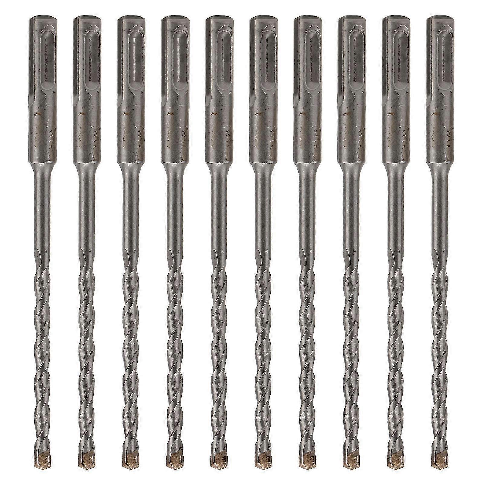 10Pcs Rotary Hammer Drill Bits Carbide Spiral 2 Flutes Drill Bit Set for Brick Stone Concrete