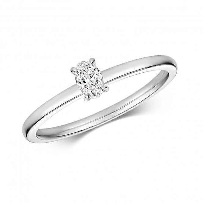 钻石椭圆切割单石戒指 RDQ277W