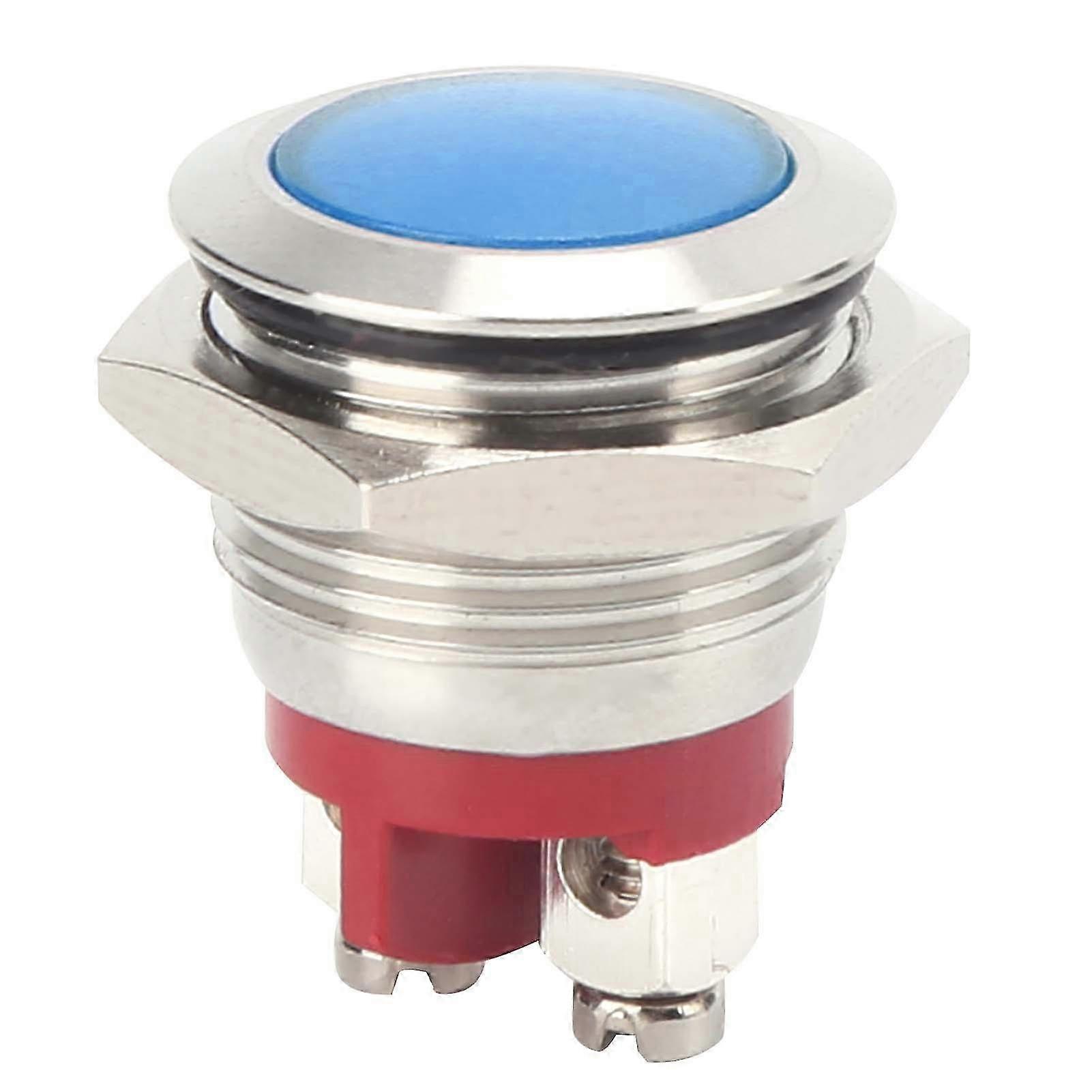 0.6in LED Indicator Bright Signal Light FlameRetardant Base IP66 Waterproof Universal(Blue )