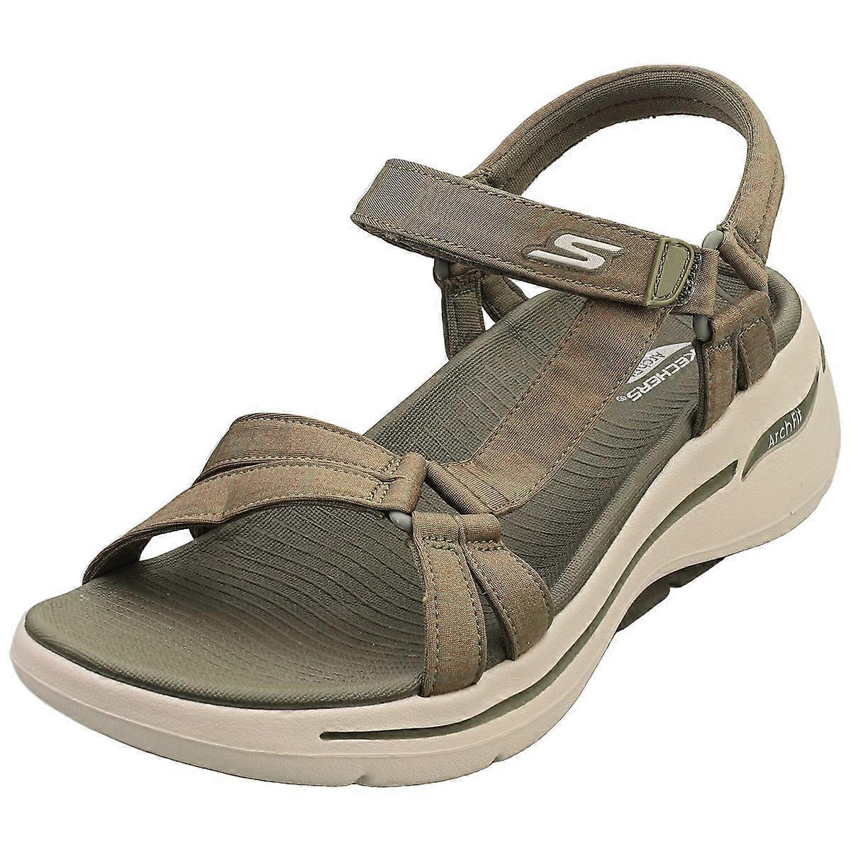 Skechers Go Walk Arch Fit 橄榄色女式步行凉鞋