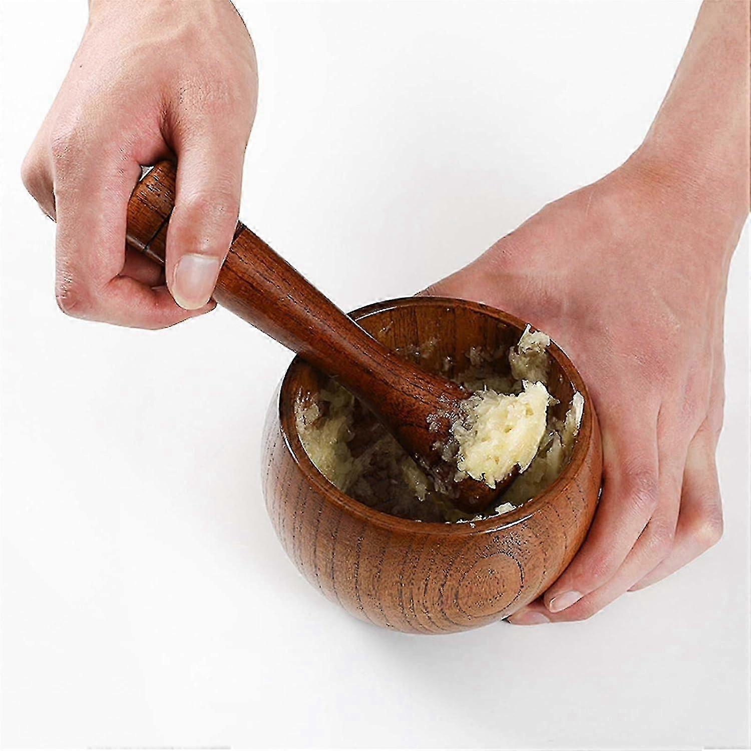 Oliventræ Mørtel Og Støder, Mørtel Og Støder Sæt, Retro Træ Støder Og Mørtel-Yvan