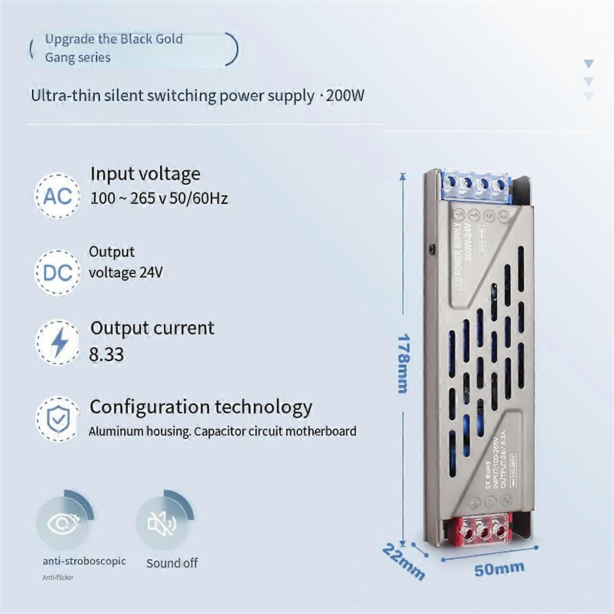 ransformer 24 Volt Driver, Constant Voltage LED Transformer 200W