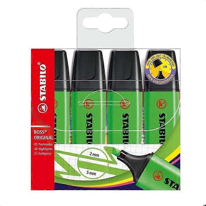 Iluminador - STABILO BOSS ORIGINAL - Pack de 4 - Verde