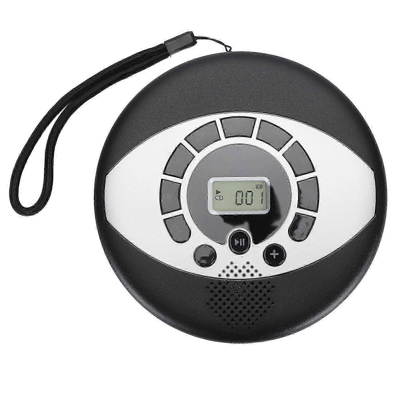 مشغل CD / MP3 محمول متعدد الوظائف: USB قابل لإعادة الشحن 1500 مللي أمبير في الساعة ، مكبر صوت ودعم سماعة رأس