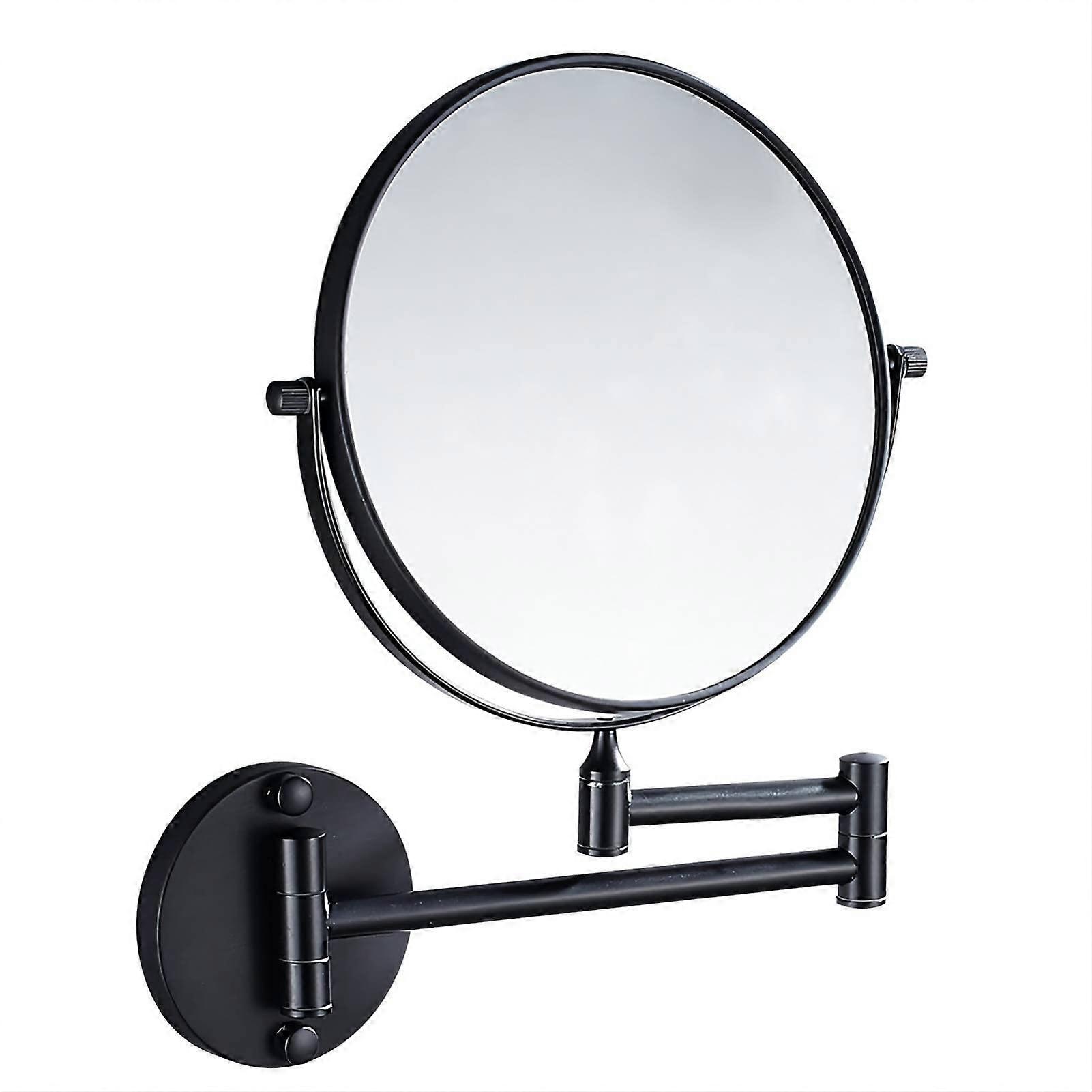 Wall Mounted Mirror 6 Inch 3X Magnification, Extendable Makeup Mirror with 360 Rotation for Bathroom and Hotel (Black)