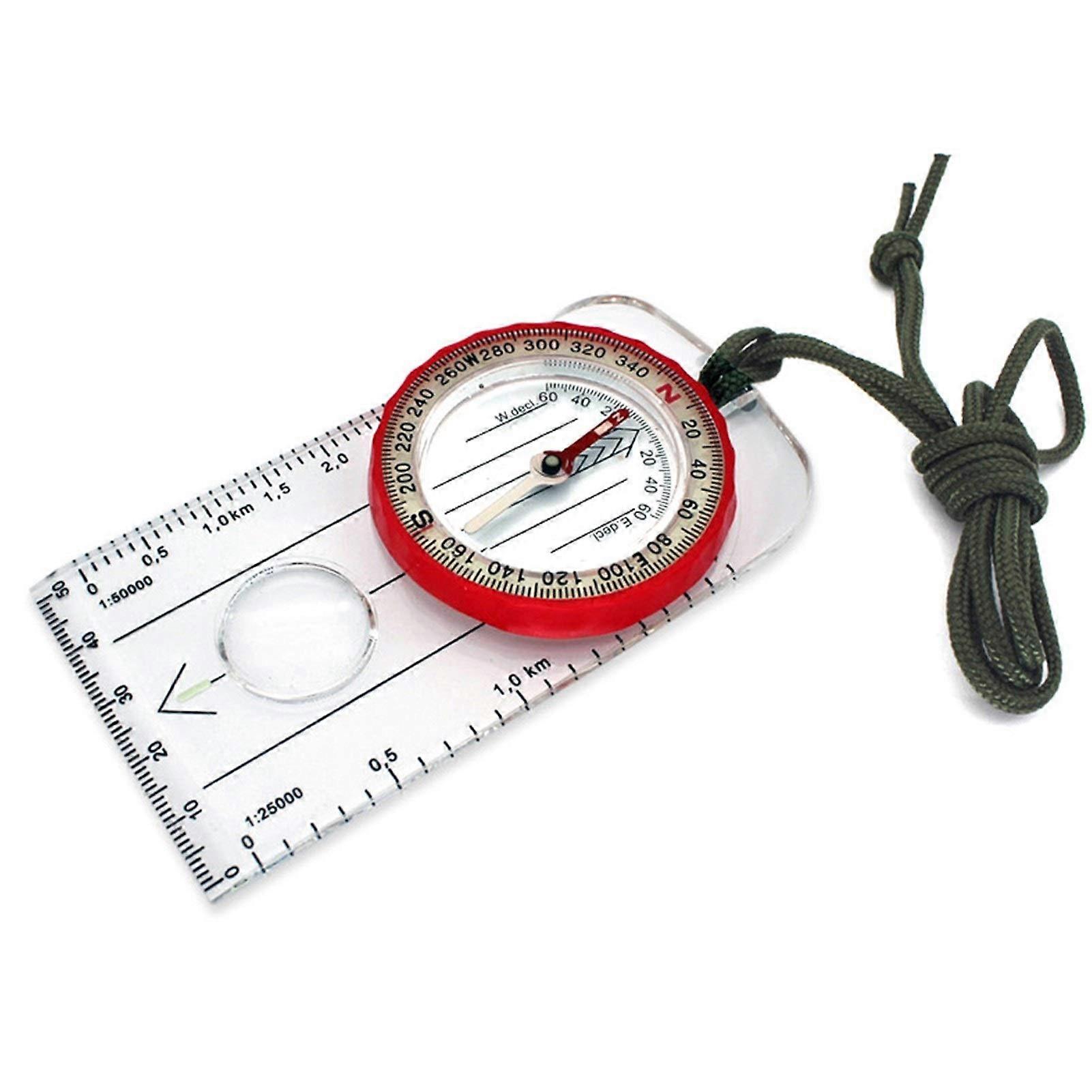 Outdoor Multifunction Drawing Compass with North Needle, Luminous Function, Magnifying Glass, and Scale Bar for Precision Navigation