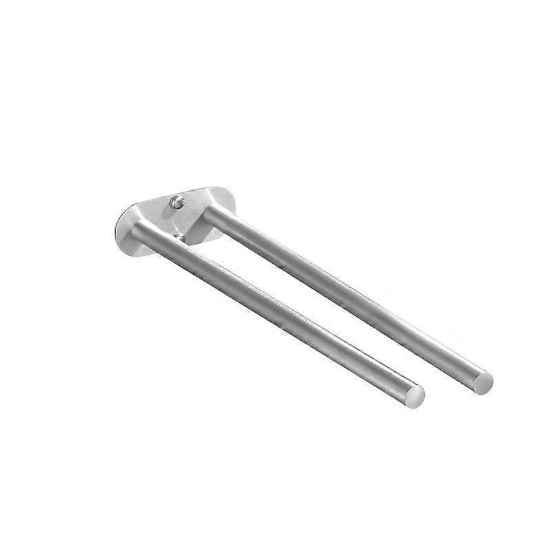 Bathroom Shelf Free Punching Rotating Towel Rack Suitable for Bathroom Toilet (Brushed Double Rod)