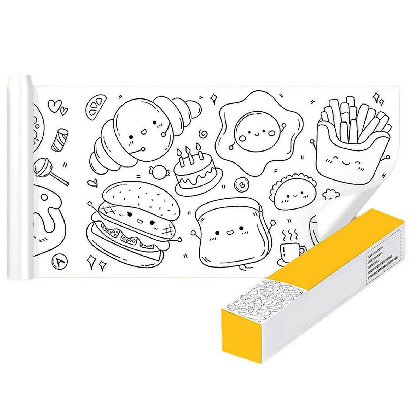 New Upgrade Children's Drawing Roll, DIY Color Filling Sticky Drawing Paper Roll for Toddler, Drawing Pad for Kids, Toddler Painting Set