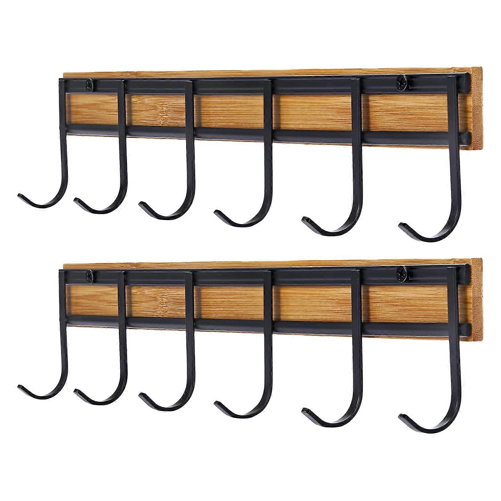 2PCS Simple Kitchen Hook Rack Wall Mounted Space Saving Storage Hook  for Kitchen Bathroom Bedroom