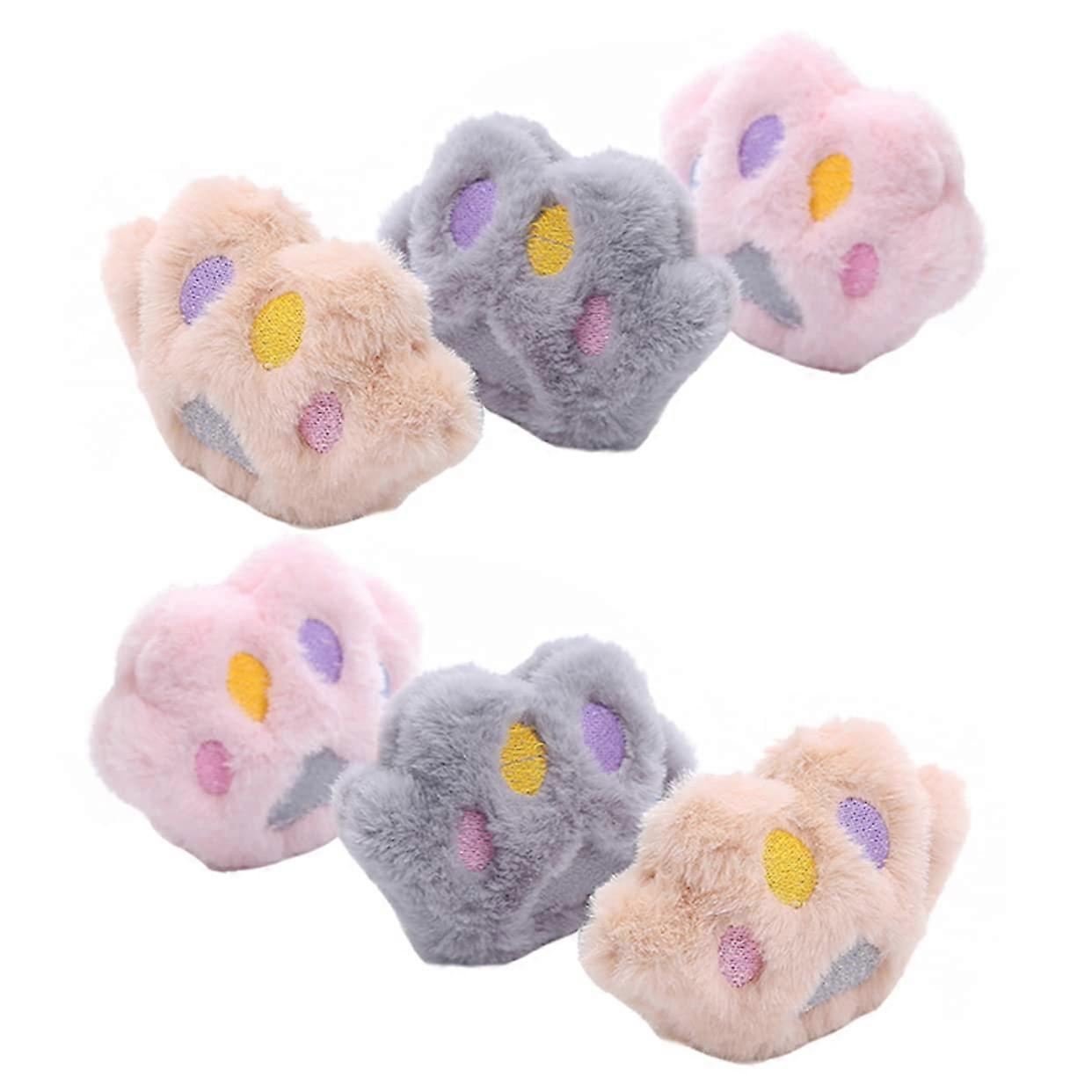 6 Pack Cat Toys Chewing Plush Mice Fun Hay Turntable Distribution Toy for Kitten