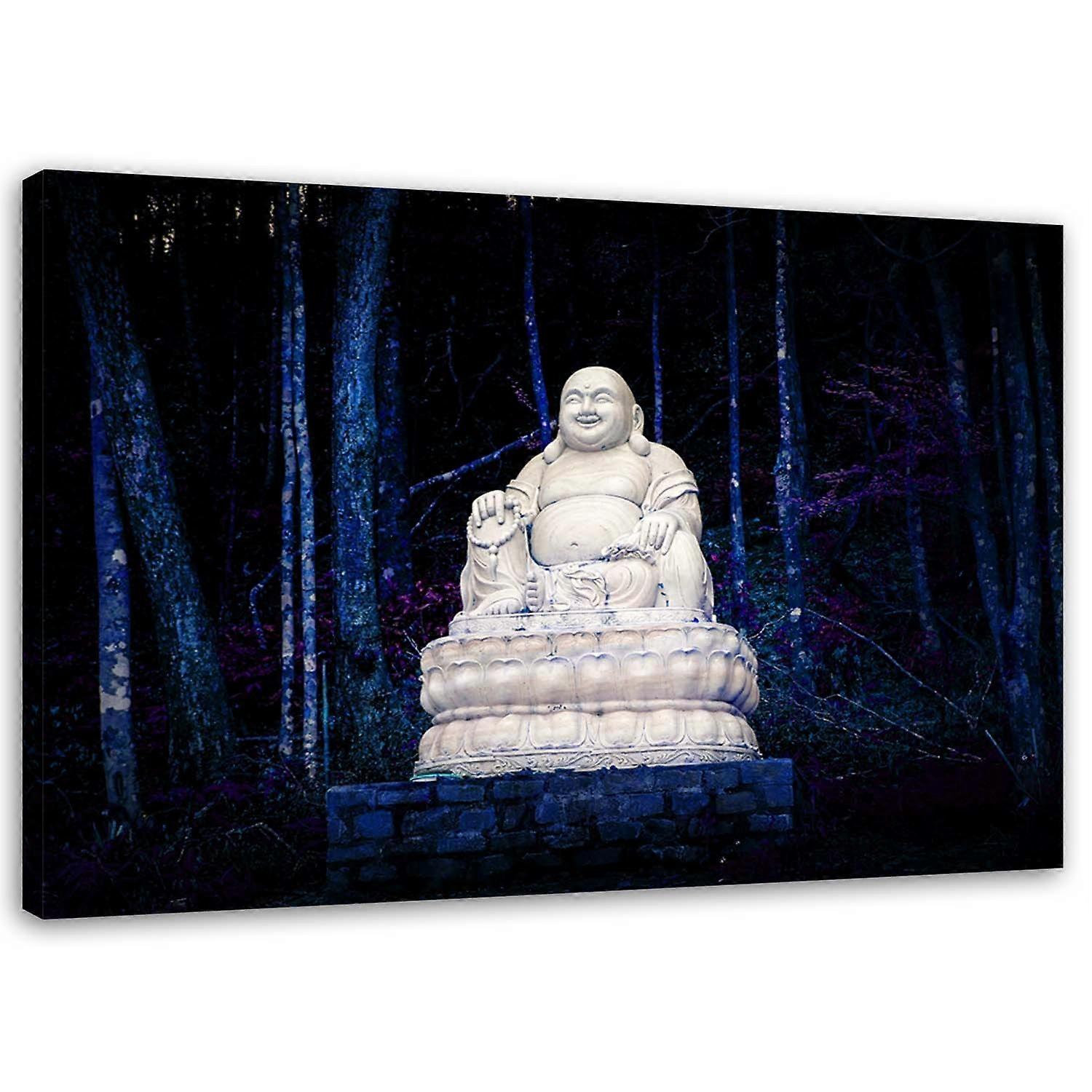 Impression sur toile, Bouddha dans la forêt - 100x70