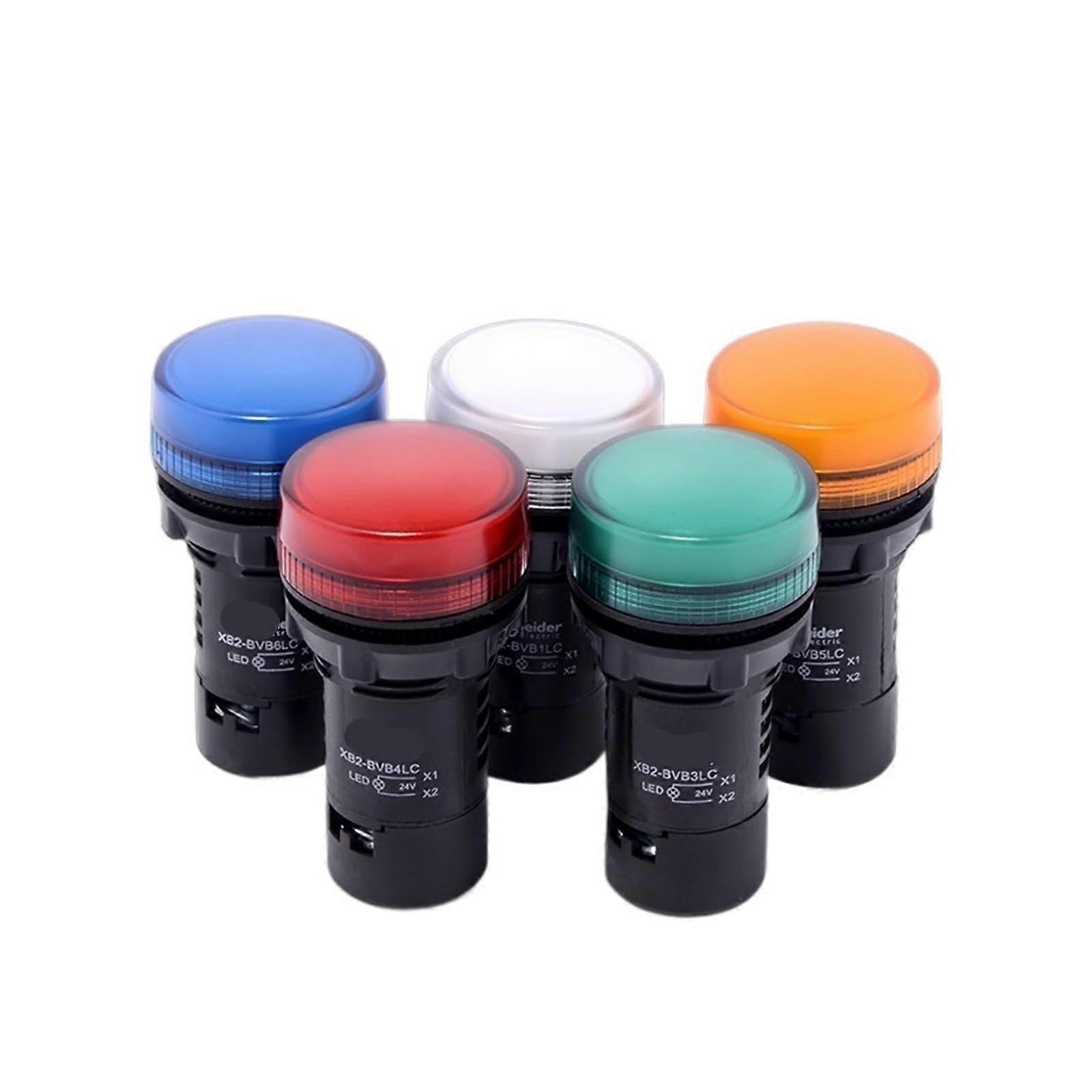 LED Indicator Light XB2BVM3LC Green 220V Signal Light 22mm red DC24V Yellow Blue 380V (Color : XB2BVM4LC red AC220V)