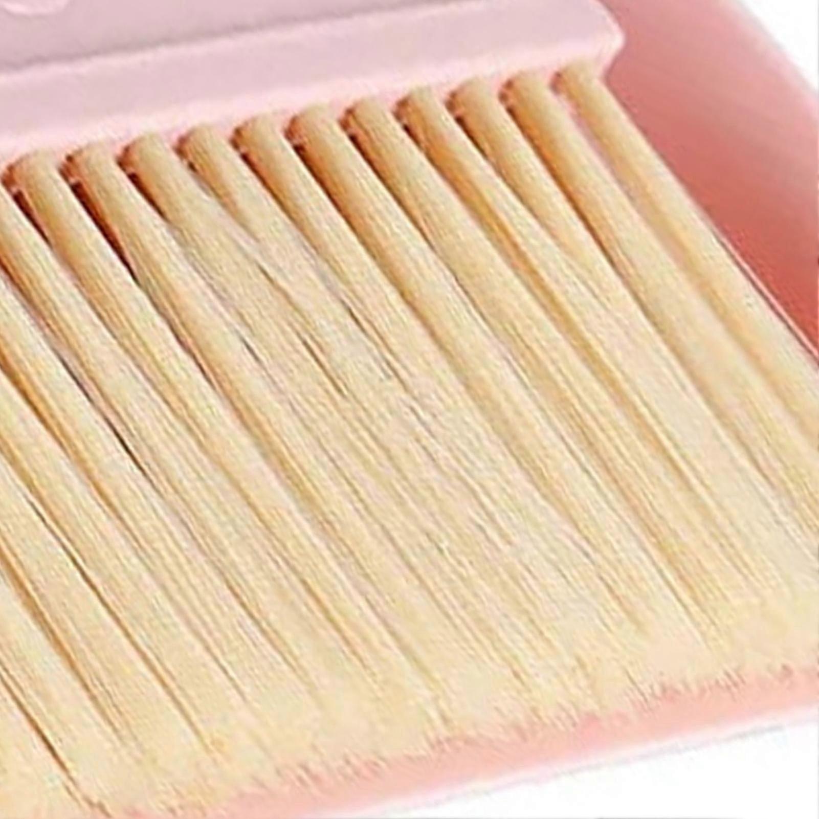 Small Broom Dustpan Set for Home Mini Dustpan Brush Set Handheld Hangable Whisk Broom for Table Countertop Key Board Smile Face L