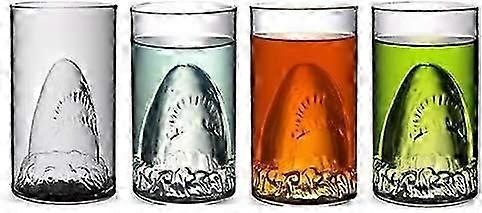 Sharks Cup Creative Transparent Öl Vatten Vin Dricksglas Mugg
