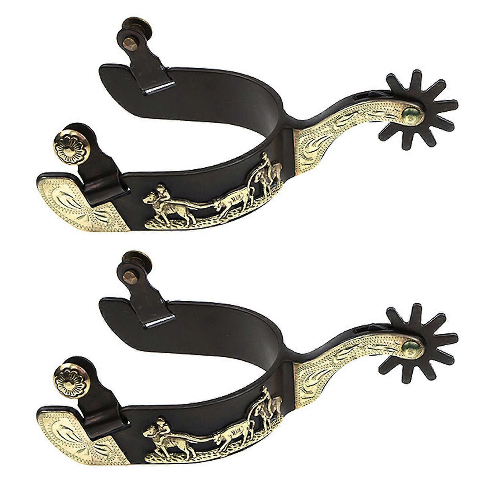 Ήπιο ατσάλι άλογο Spur Western Cowboy Horse Spur Horse Boot Spur Διακόσμηση για ιππείς Ανταγωνισμός Ψυχαγωγία Κίτρινο