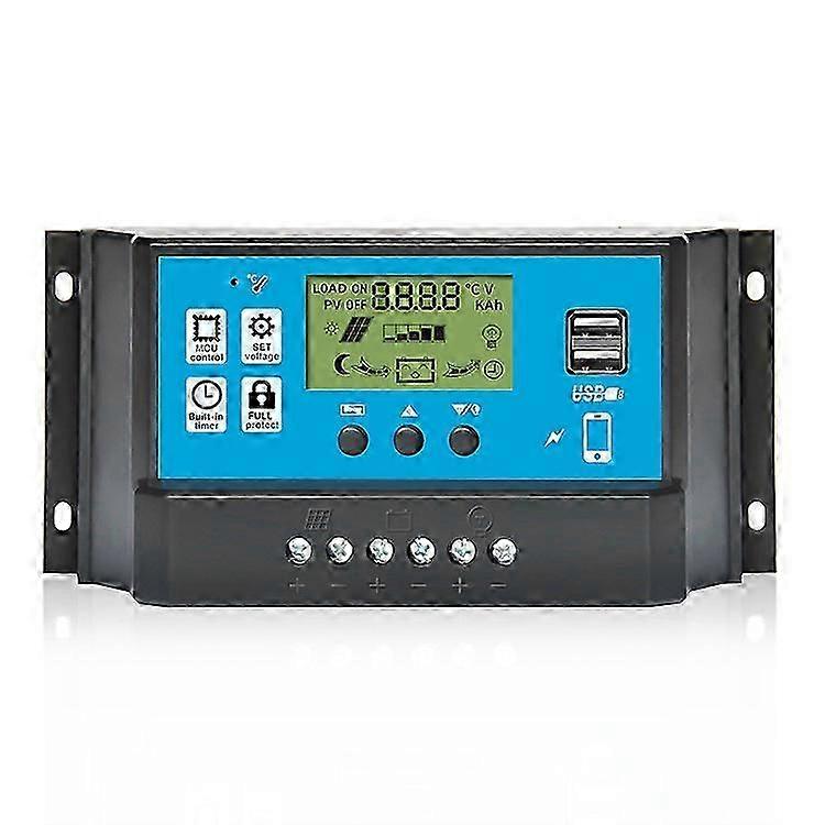 PWM Solar Charge Controller Light Time Control LCD Digital Solar Panel Regulator 12V 24V 60A