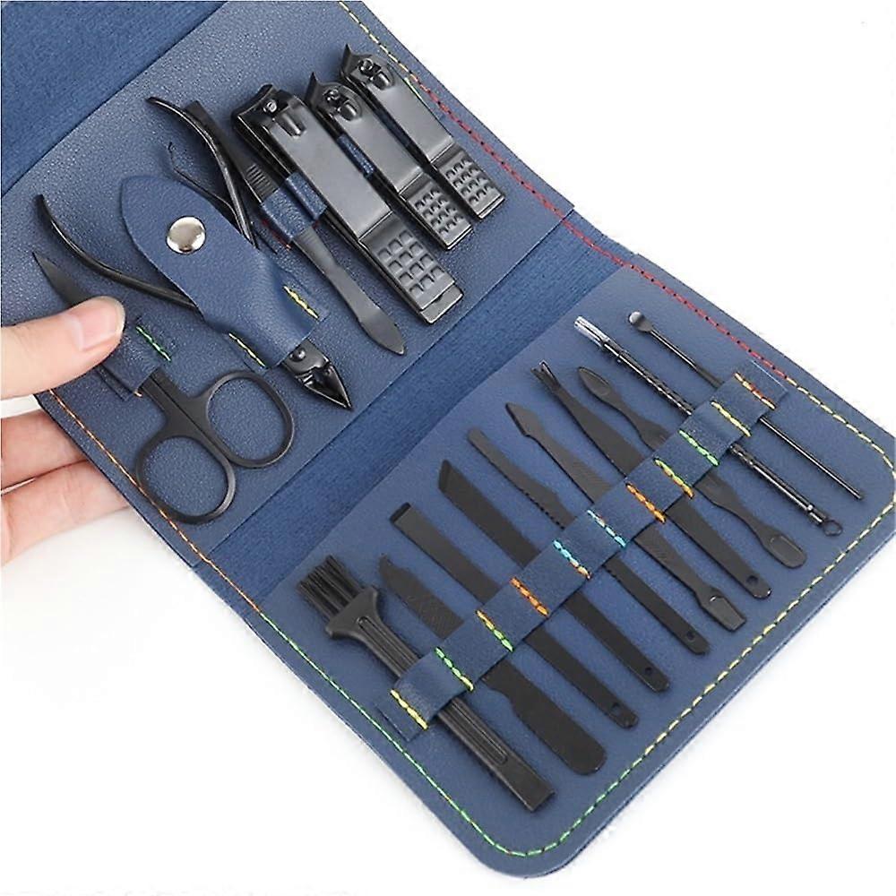 Manicure Pedicure Kit with Leather Case Travel Grooming Kit for Men and Women