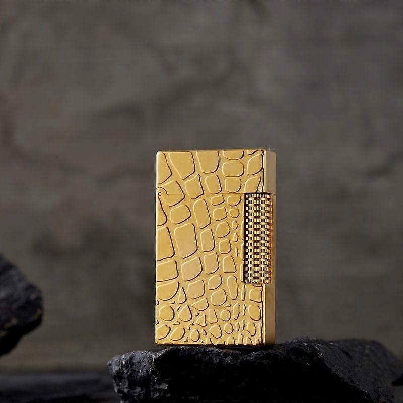 Karlon refillable Lighter, Male Crocodile Pattern, Brass Side Sliding Wheel, Steel Sound, Genuine Product, A Gift For Your Boyfriend