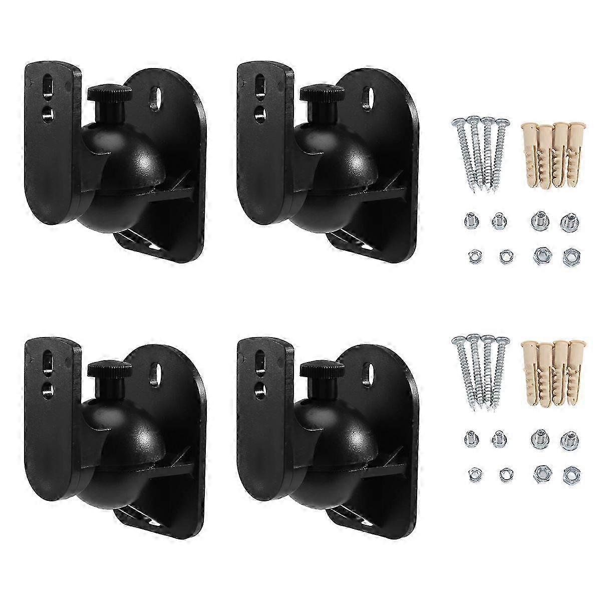 4 Pack Universal Ceiling and Wall Mountable Speaker Brackets with Clamp Fasteners