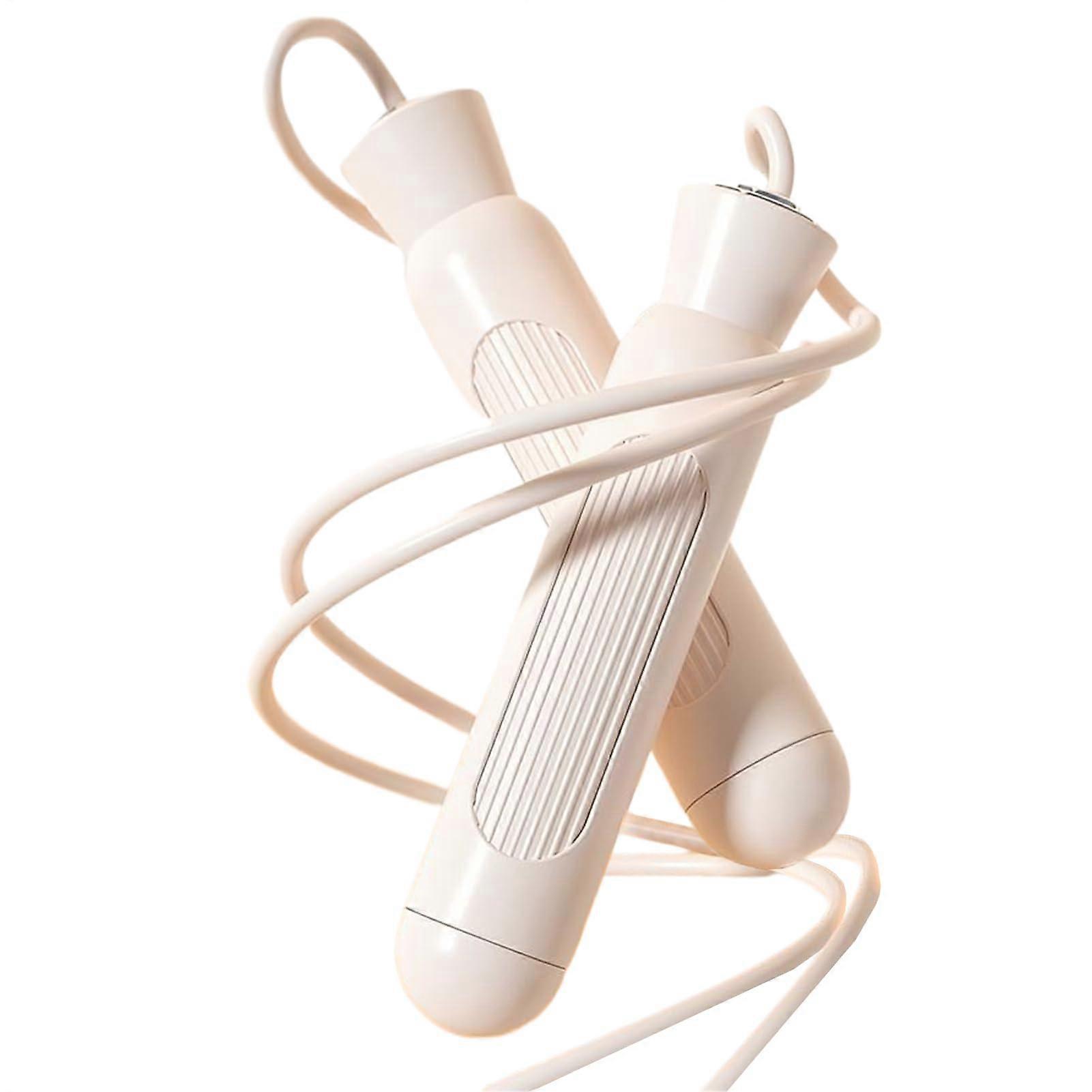 Adjustable Jump Rope with Ball Bearings, PP Grip, Versatile Length for Cardio Workouts, Indoor and Outdoor Use, White