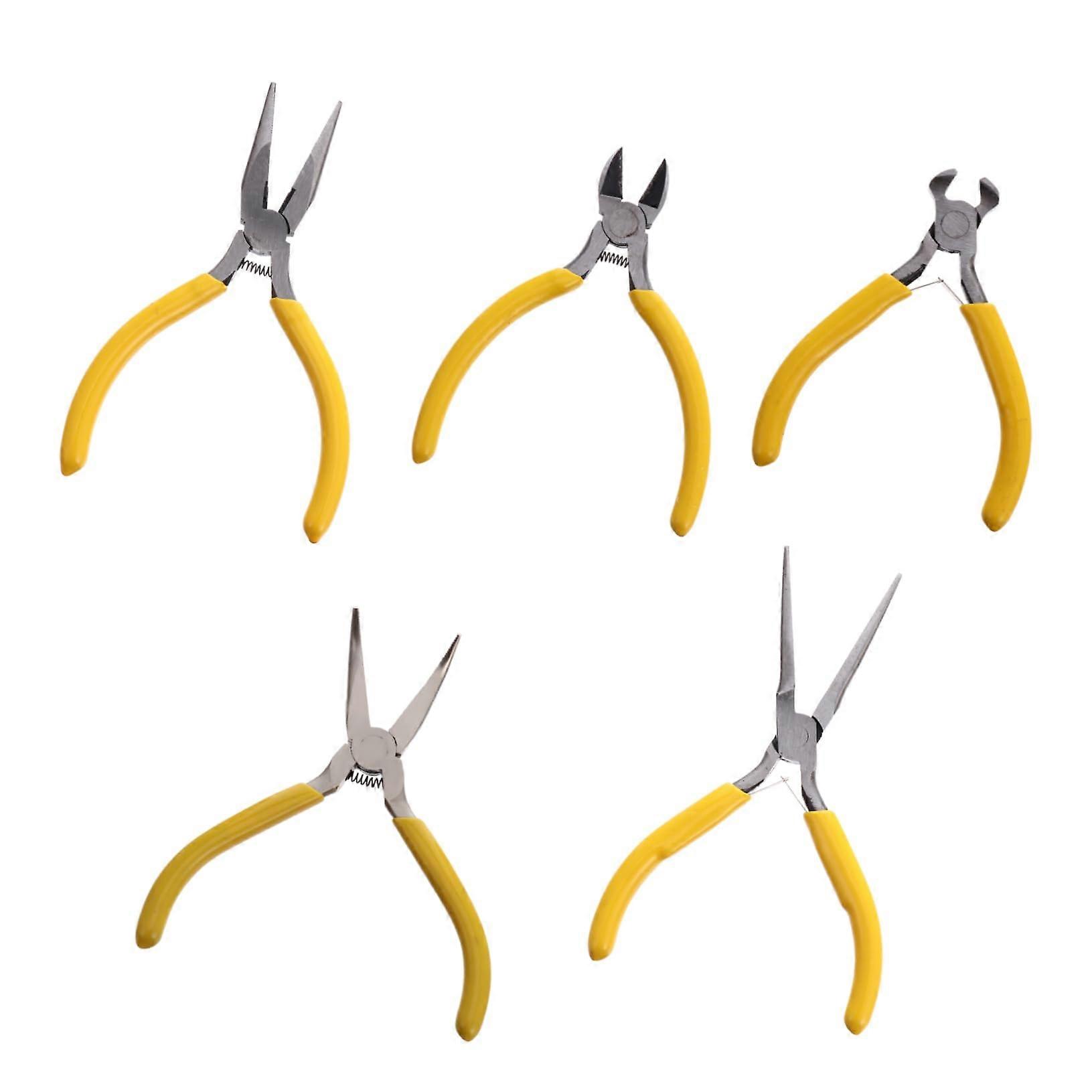 5 pieces Mini pliers for DIY jewelry and electronics repair Precision pliers with ergonomic grip for crafting and bead projects and versatile