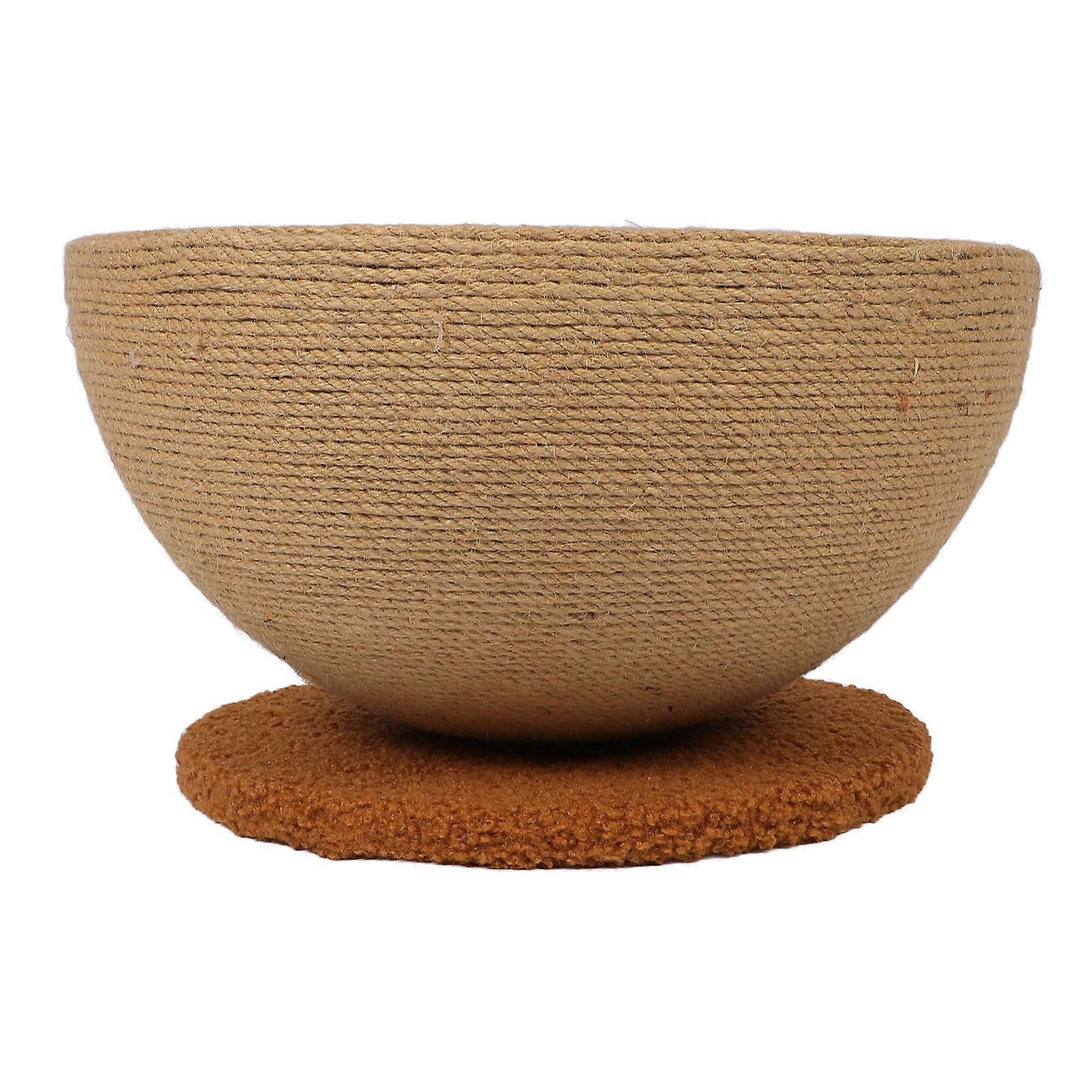 Cat Scratching Board Bowl Multifunction 2 in 1 Sisal Cat Scratcher Lounge Bed For Kitten Balanced Style (round Bottom) 