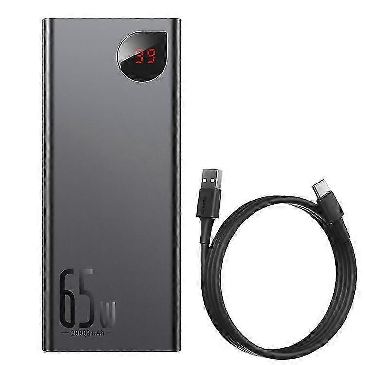 2025 BASEUS Adaman Digital Display Quick Charge Power Bank 65W 20000mAh Portable Charger External Battery Pack with Dual USB / Type-C